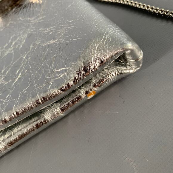 ROGER VIVIER Metallic Silver Textured Leather Clutch Handbag - Picture 8 of 8